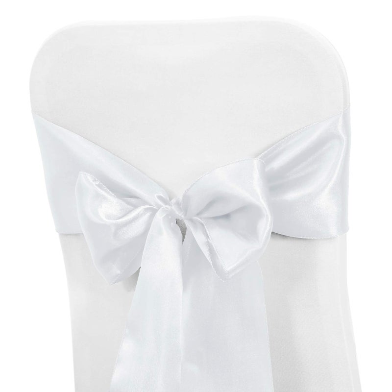 Obstal 10 PCS Satin Chair Sashes Bows for Wedding Reception- Universal Chair Cover Back Tie Supplies for Banquet, Party, Hotel Event Decorations - Image 2